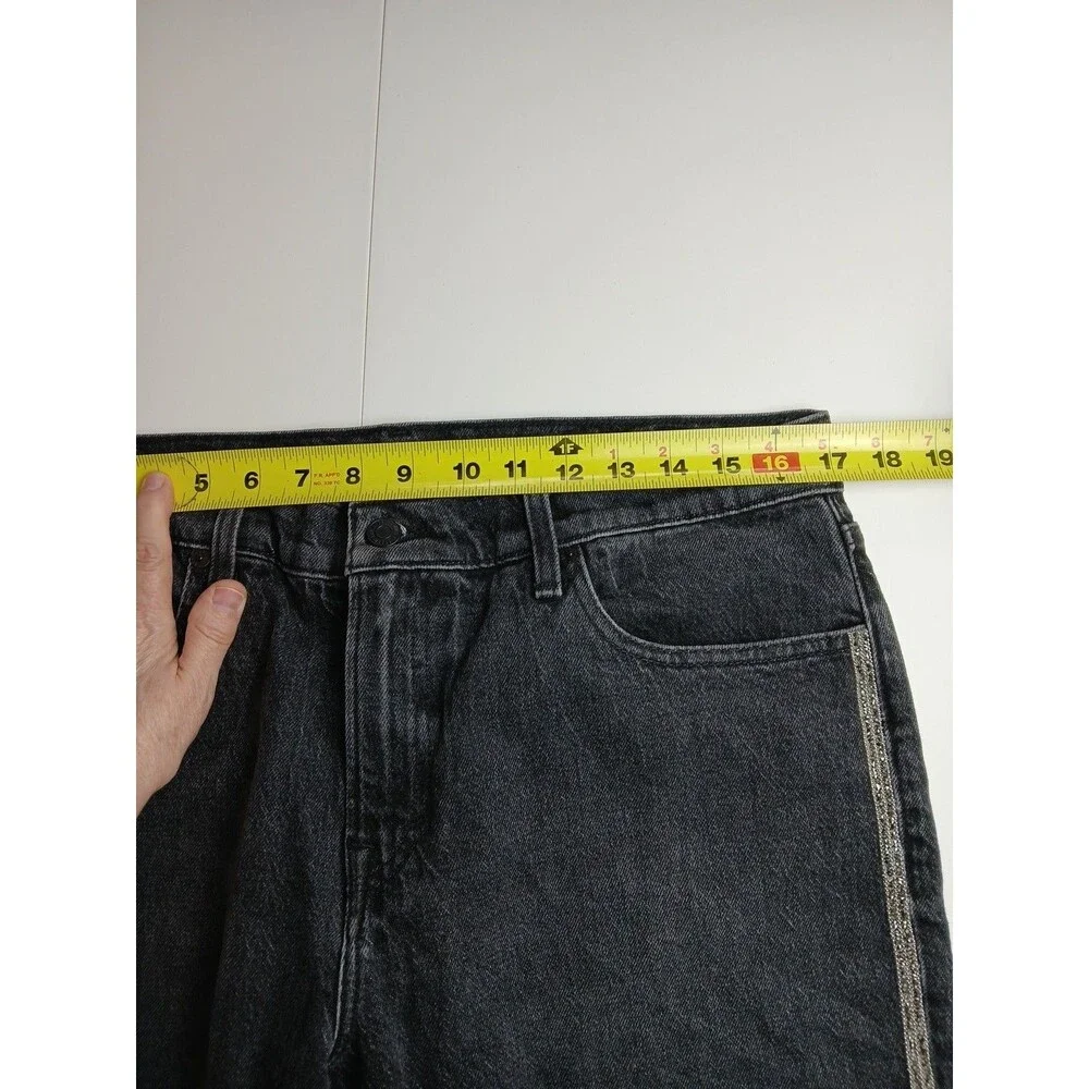 Lucky Brand Mid Rise Sienna Slim Boyfriend Jean Black Silver Glitter 10/30 Y2k‎